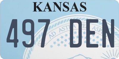 KS license plate 497DEN