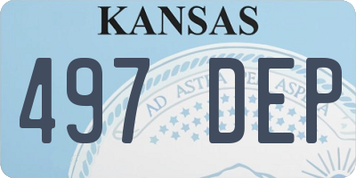 KS license plate 497DEP