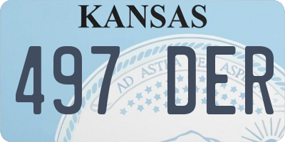 KS license plate 497DER