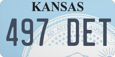 KS license plate 497DET