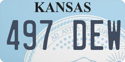 KS license plate 497DEW