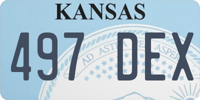 KS license plate 497DEX