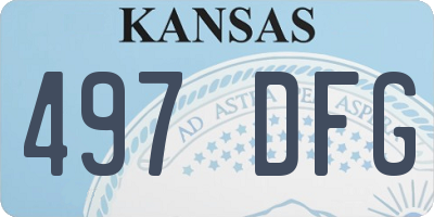 KS license plate 497DFG