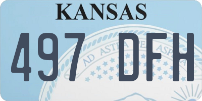 KS license plate 497DFH