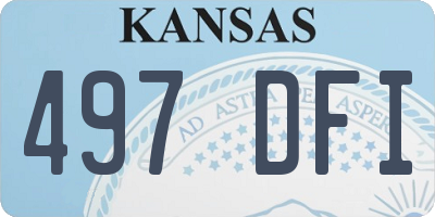 KS license plate 497DFI