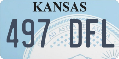KS license plate 497DFL