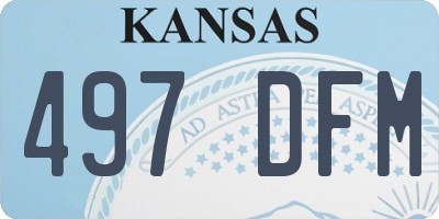 KS license plate 497DFM