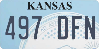 KS license plate 497DFN