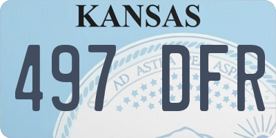 KS license plate 497DFR