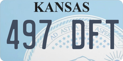 KS license plate 497DFT