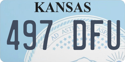 KS license plate 497DFU