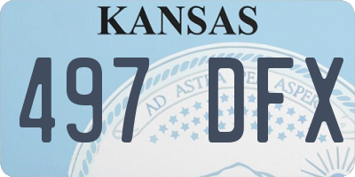 KS license plate 497DFX