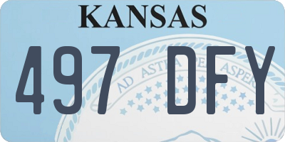 KS license plate 497DFY