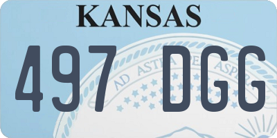 KS license plate 497DGG
