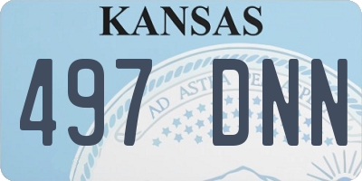 KS license plate 497DNN
