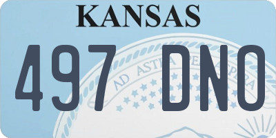 KS license plate 497DNO