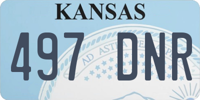 KS license plate 497DNR