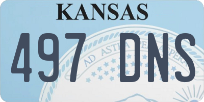 KS license plate 497DNS