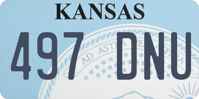 KS license plate 497DNU