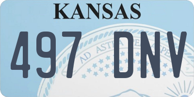 KS license plate 497DNV