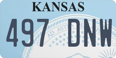 KS license plate 497DNW