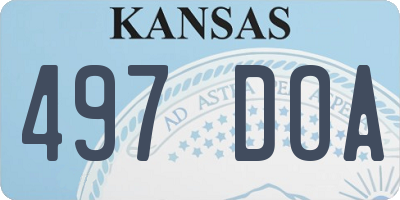 KS license plate 497DOA