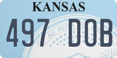 KS license plate 497DOB