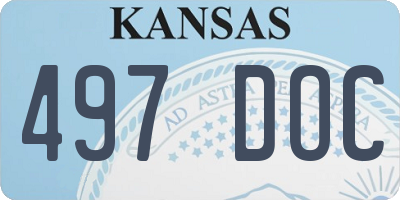 KS license plate 497DOC