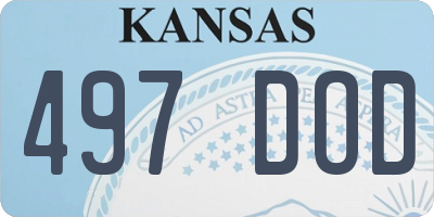 KS license plate 497DOD