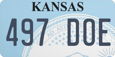 KS license plate 497DOE