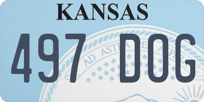KS license plate 497DOG