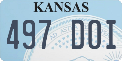 KS license plate 497DOI