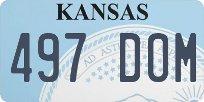 KS license plate 497DOM