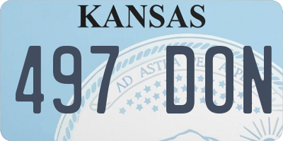 KS license plate 497DON