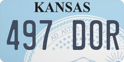 KS license plate 497DOR