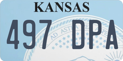 KS license plate 497DPA