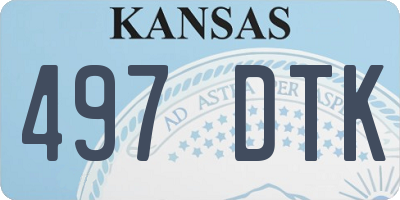 KS license plate 497DTK