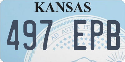KS license plate 497EPB