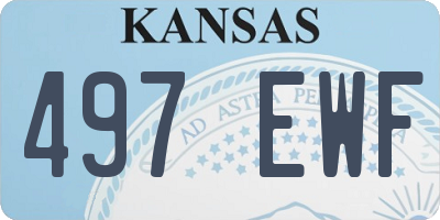 KS license plate 497EWF