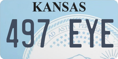 KS license plate 497EYE