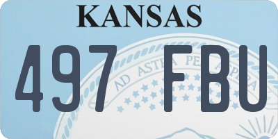 KS license plate 497FBU