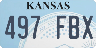 KS license plate 497FBX
