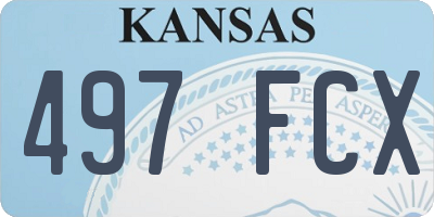 KS license plate 497FCX