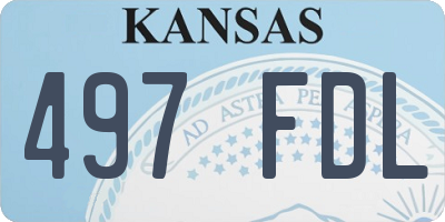 KS license plate 497FDL