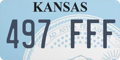 KS license plate 497FFF