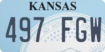 KS license plate 497FGW