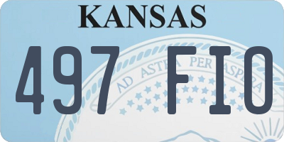 KS license plate 497FIO