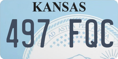 KS license plate 497FQC