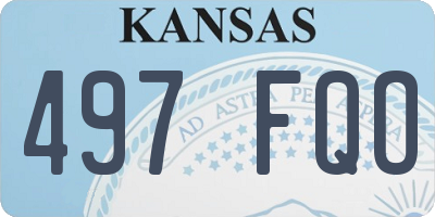 KS license plate 497FQO