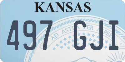 KS license plate 497GJI